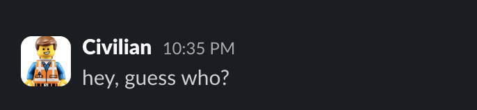 Example of a message posted by the bot as 'Civilian'