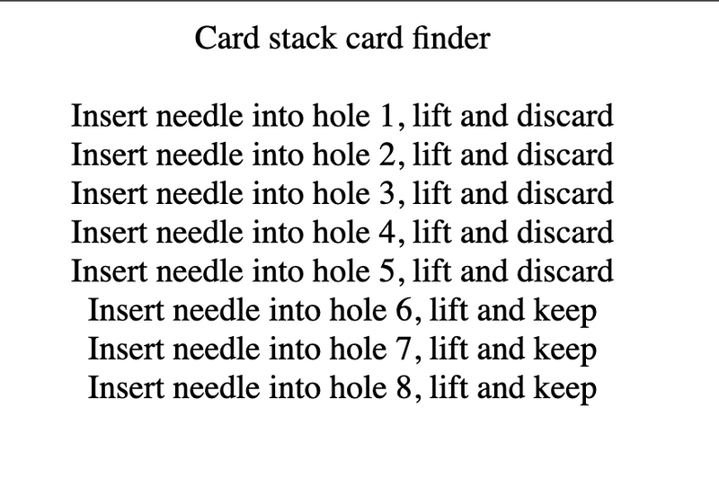 Screenshot of the app, showing the instructions for card 31